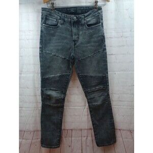No Boundaries Womens Washed Gray &Black Skinny Moto Jeans Stretch 30x30 New